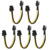 5pcs 6pin Female to 8pin Female (6pin 2pin) Power Cable Graphics Card Adapter Cable Cord