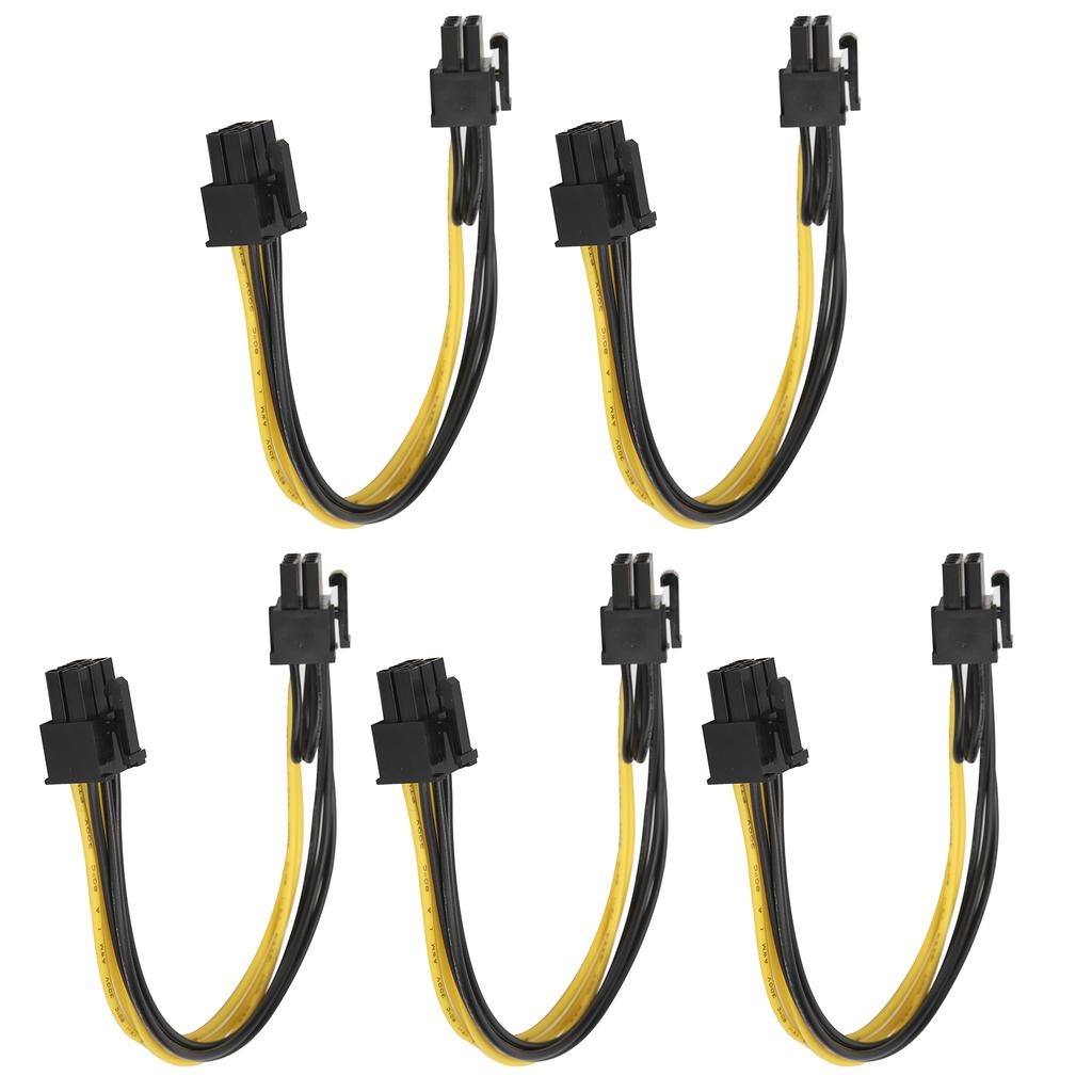 5pcs 6pin Female to 8pin Female (6pin 2pin) Power Cable Graphics Card Adapter Cable Cord
