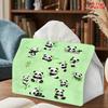 2D Flat 1pc, Tissue Box. Panda Eating Bamboo Pattern Tissue Dispenser, Reusable, Daily Desktop Tissue Storage Box, Suitable for Kitchen, Living Room, 