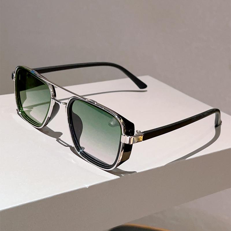 KAMMPT Vintage Square Sunglasses Men 2026 New Fashion Double Bridge Gradient Decor Shades Women Luxury Brand Design Sun Glasses