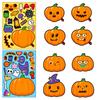 6 Photos/pack Halloween Puzzle Stickers Temu New Children's Cartoon Doodle Pumpkin Face Change Stickers