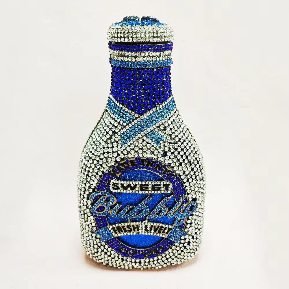 

Champange Bottle Diamond Bag Crystal Evening Clutches Purses Luxury Women Rhinestone Letter Clutches Party Prom Bags Wedding Bag 21cmX12cmX7.5cm