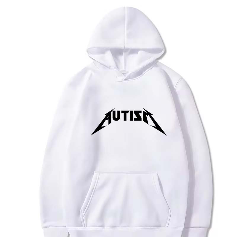 Autismus Metal Rock Meme Hoodie Top Herren Damen Mode Hip Hop Fleece Hoodie Übergroßer Pullover Winter Sport Sweatshirt für Herren