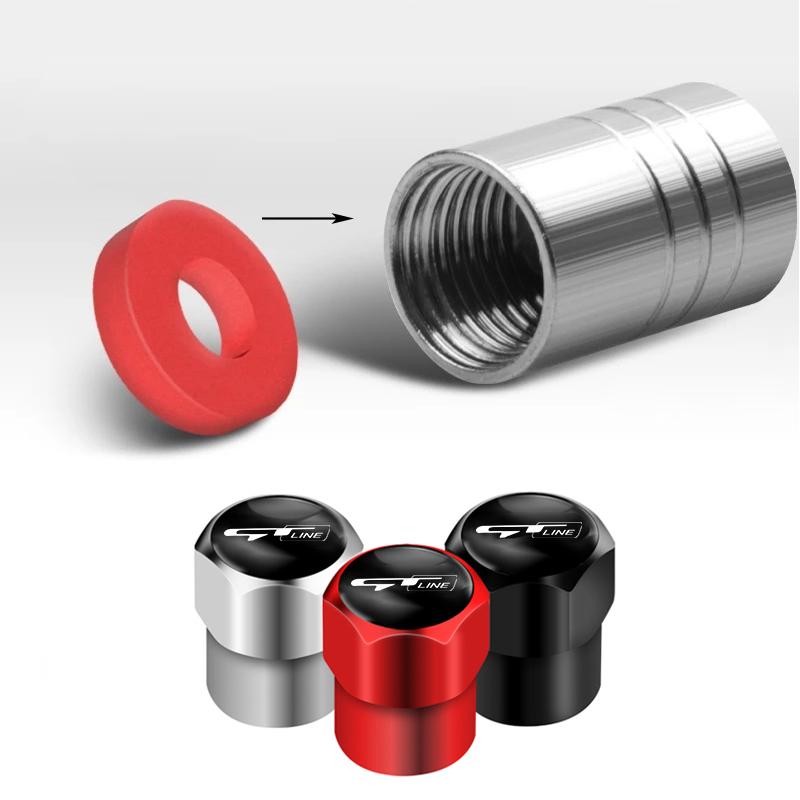 AABIX1 4Pcs Tire Valve Caps Aluminum Car Wheel Stem Air Valve Caps For Kia Picanto GT-Line Ceed Sportage Rio ProCeed Niro Morning Forte
