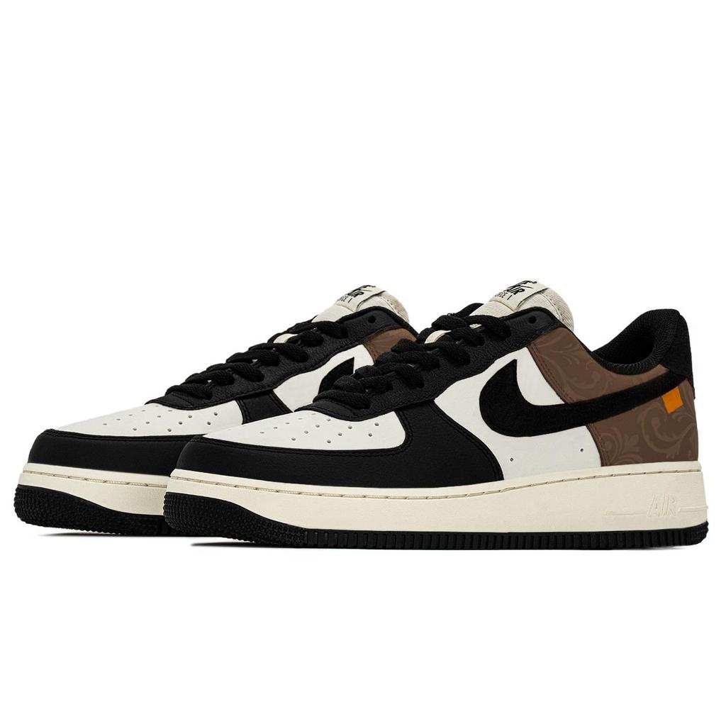 Nike Air Force 1 Baroque Abrasion Resistant Abrasion Resistant Low Top Skateboard Shoes Men's Black Brown HQ4987-010(TeamA-)