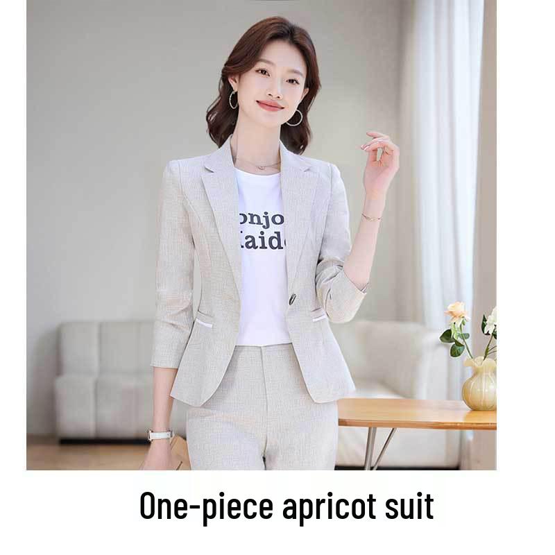 

Women s Grey Suit Pants Set: Slimming, Versatile, Professional Wear for Spring and Autumn 2XL