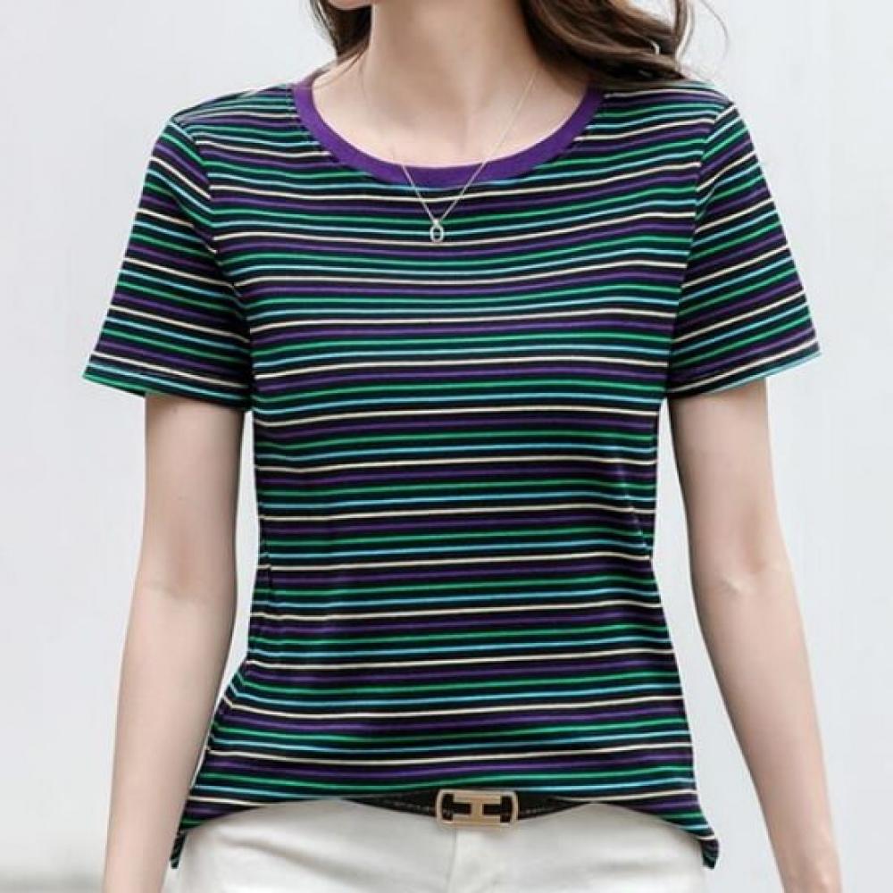 Navava Men Casual STriped Round Neck ShorT Sleeve T shirT nT2305