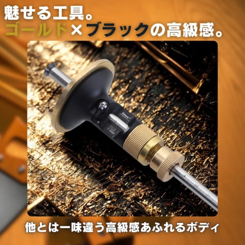 High-Precision 0.2mm Scribing Gauge with Fine Adjustment Dial and Scale for Woodworking, Metal, and DIY Use. Includes Replacement Blades. Made of Bras