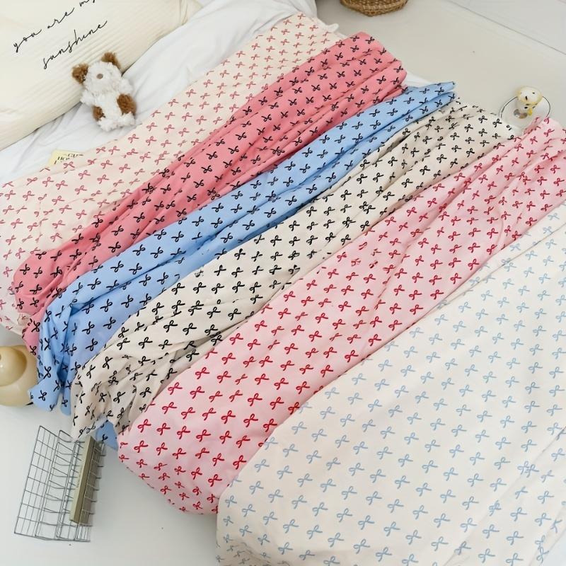 1pc Sweetheart Bowknot 100% Pure Fabric, Geometric Pattern, DIY Craft Material for Quilting, Christmas, Gift Wrapping, Hand Wash Only