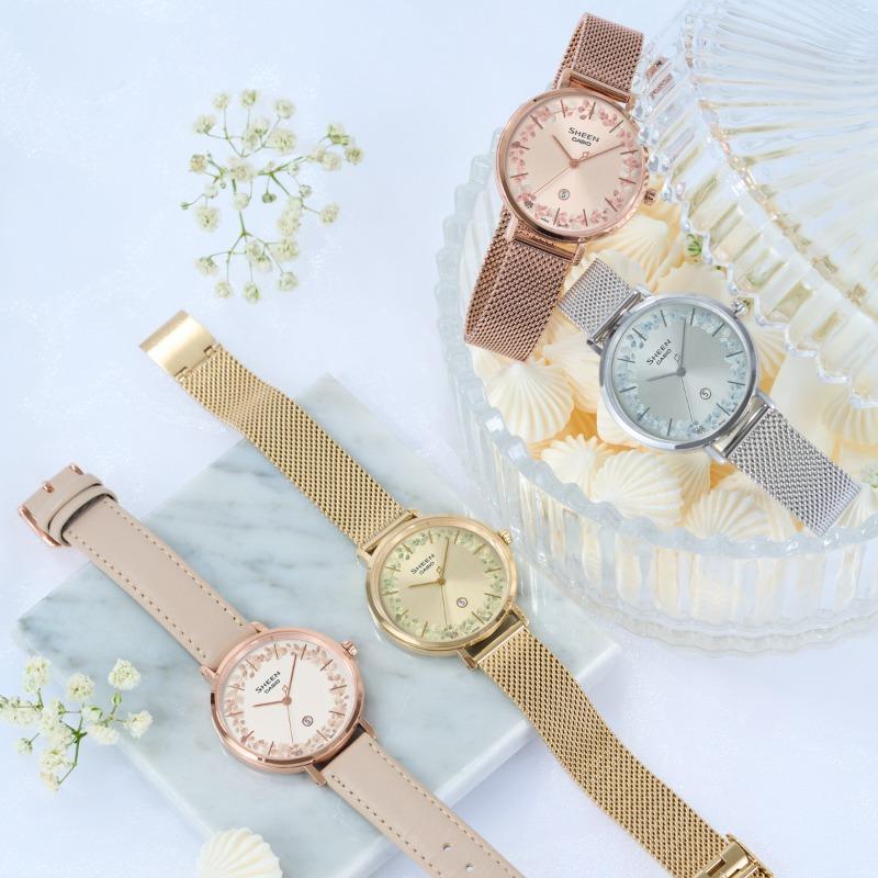 Casio Sheen Women's Stainless Steel 50M Water Resistant Analog Quartz Watch SHE-4539FM-7A