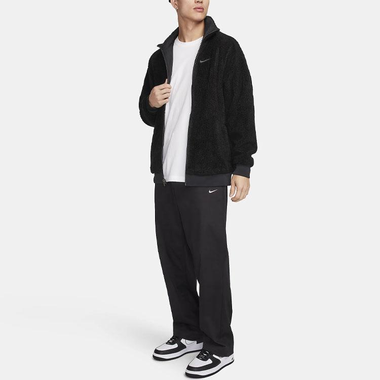 Nike Reversible Stand Collar Long Sleeve Fleece Jacket Men Outerwear Black FQ8044-010