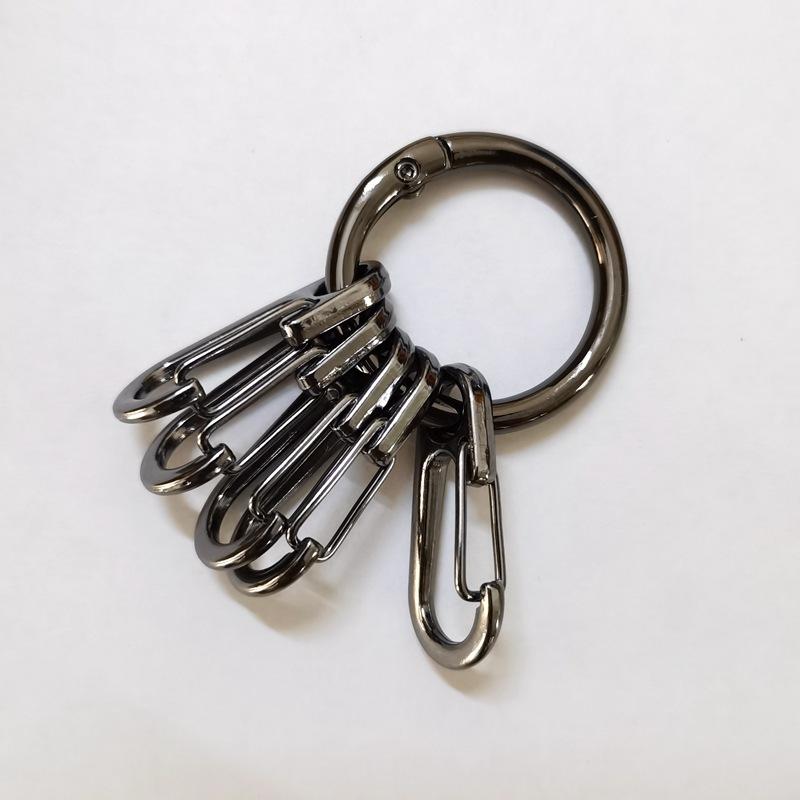 

Metal O Ring Spring Clasps With 5Pcs Hook Buckles For Diy Openable Round Carabiner Keychain Connector