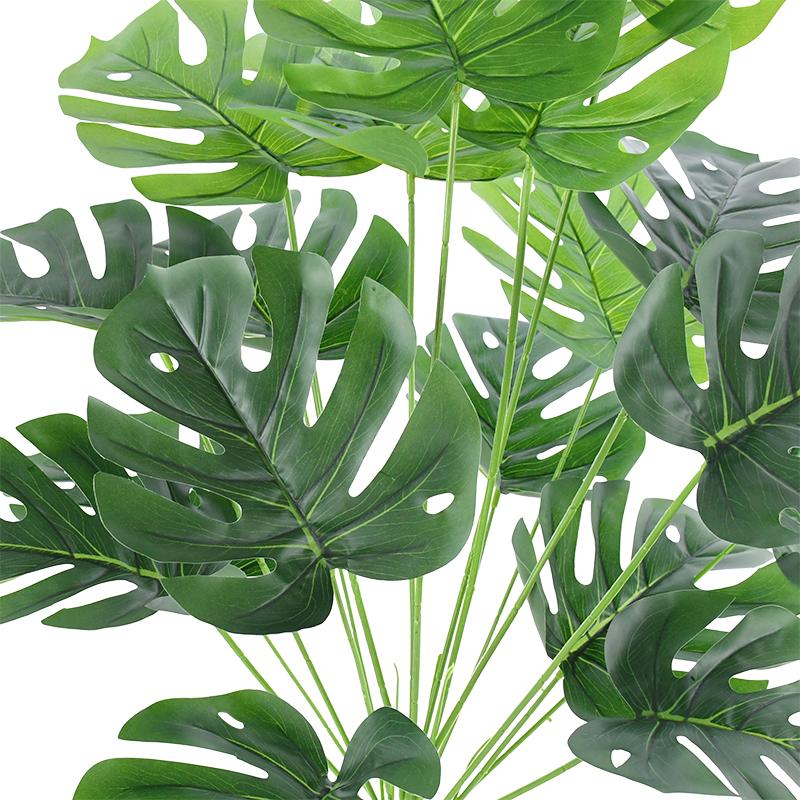 18/24 Fork Artificial Turtle Back Leaves High Grade Simulation of Fake Flowers Creative Simulation Plant Wall Potted without Flower Pot