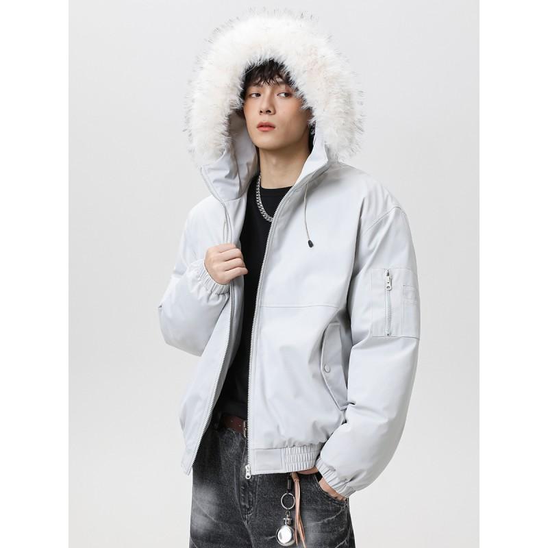 Parker Style Cotton Puffer Jacket Unisex Thick Warm Hooded Winter Coat Couples