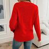 Women's Casual, Stylish, Loose-fitting Round Neck Knitted Solid Color Pullover Sweater