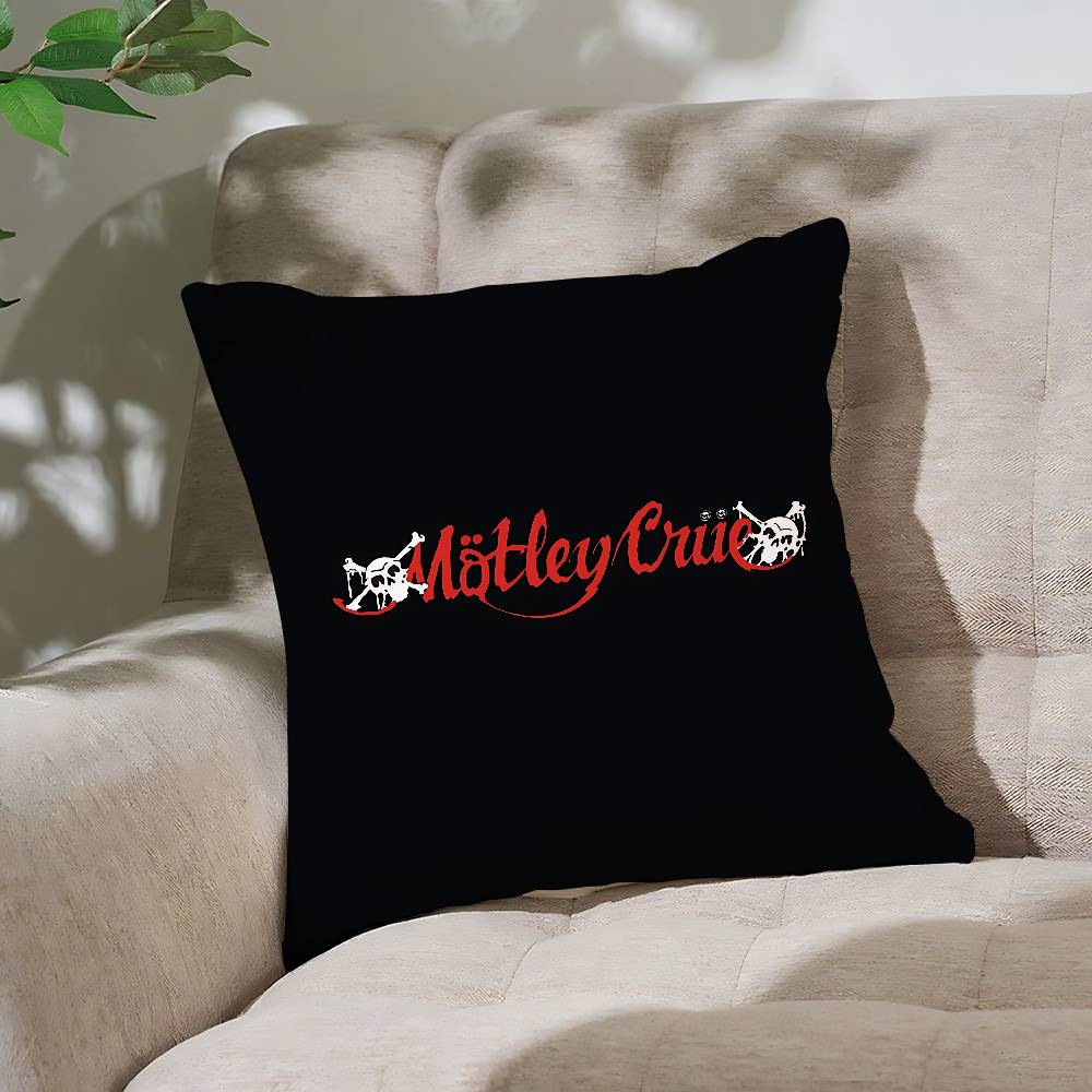 Band Motley-Crues-Retro Pillow Case Cushion Cover Soft Cute Throw Pillow Case For Car Sofa Pillowcase Polyester With Zipper