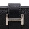 Hermes Bohnen-Geldbörse Schwarz / Silberne Beschläge Courchevel Unisex Gebraucht