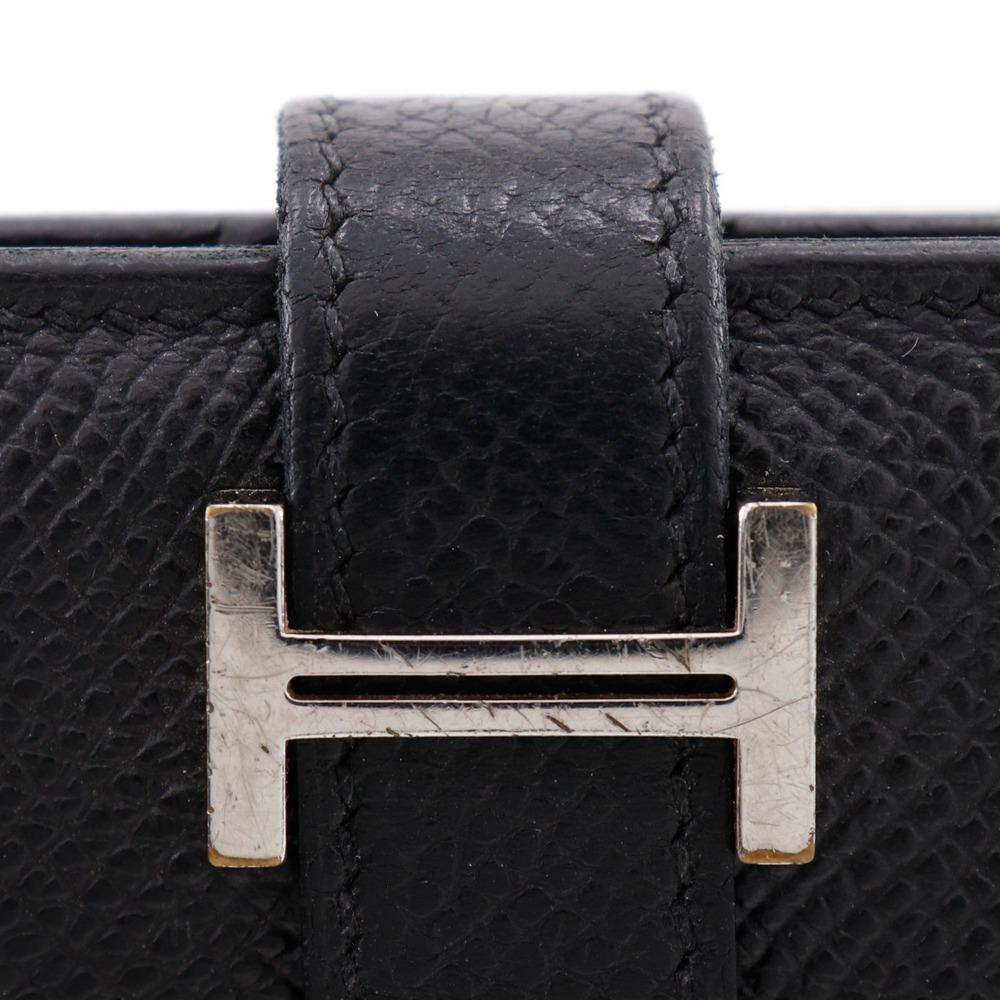 HERMES Bean Purse Black / SilverHardware Courchevel unisex Used