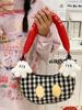 Korean Niche Plaid Handbag: Fashionable Versatile Women's Shoulder Crossbody