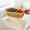 1/2/4PCS Fridge Double Layer Fruit Vegetable Storage Box Stackable Kitchen Organizer Plastic Drain Storage Basket With Handle