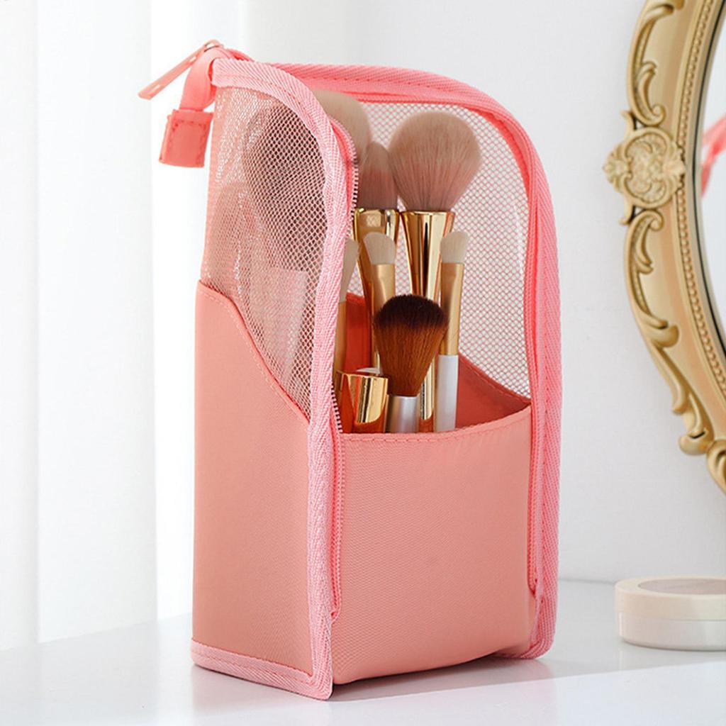 Standing Makeup Bag Waterproof Cosmetic Storage Pouch Travel Toiletry Bag for Camping Weekend Getaway Outdoor Hotel Backpacking