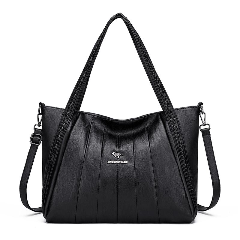 Soft Leather Shoulder Bag for Women Vintage Large Capacity Shoulder Bag