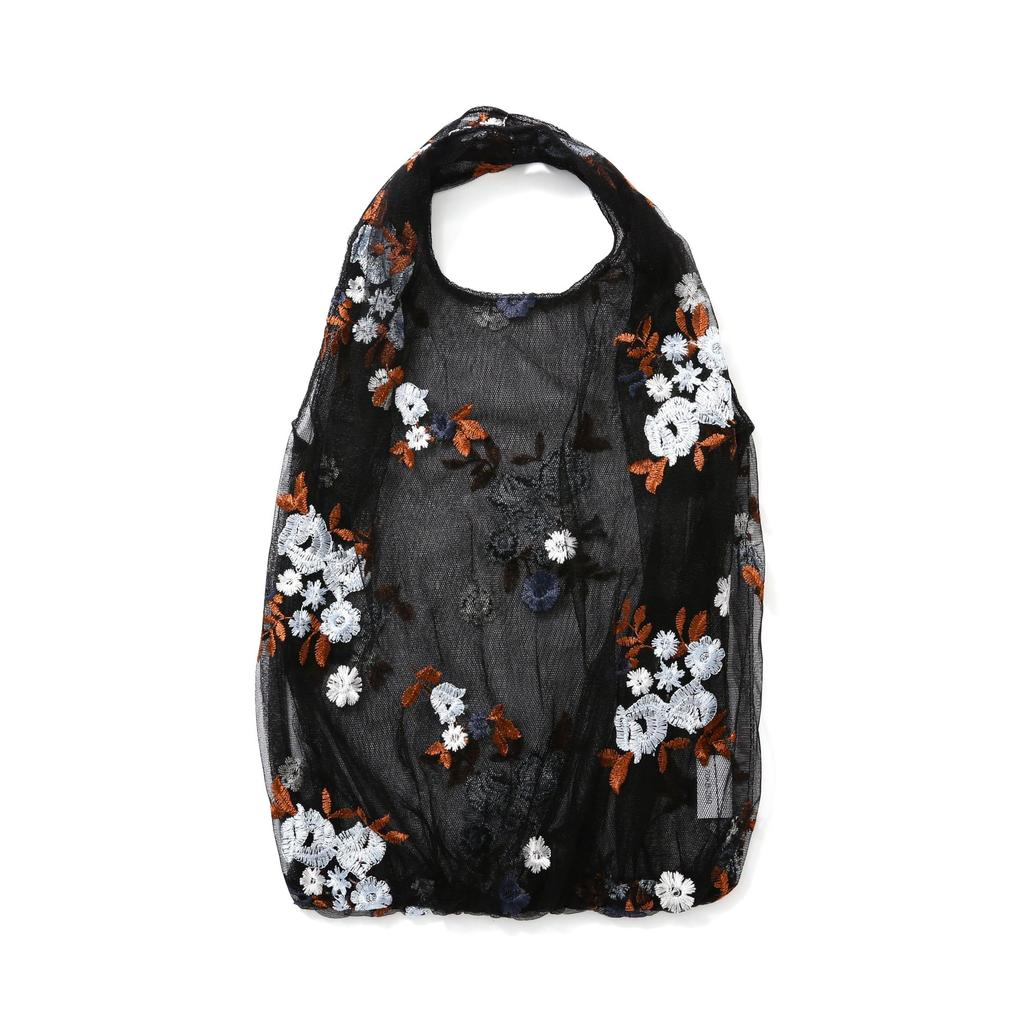 Francfranc Tulle Bag Blue X Black Foldable Eco Bag My Bag Sub Bag with Storage Pouch [Francfranc]