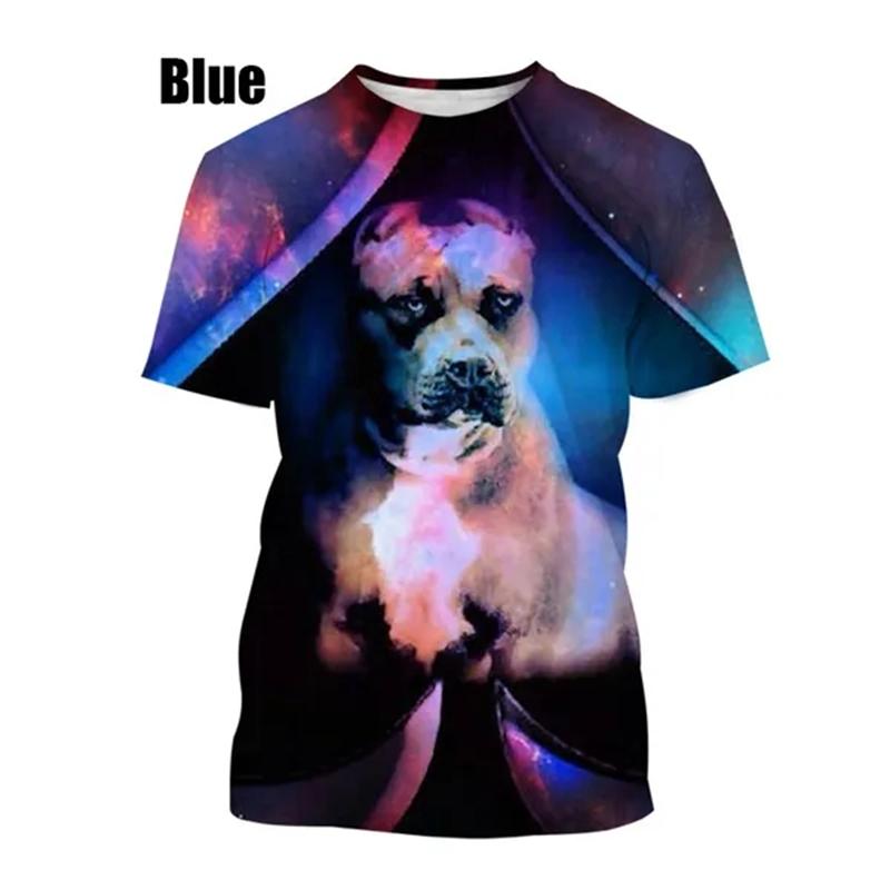 Yeni Moda Pit Bull 3D Baskılı Tişörtler Yaz Rahat Erkek Kadın Hip Hop Nefes Alabilir Kısa Kollu Trend Unisex Üstler Tişört