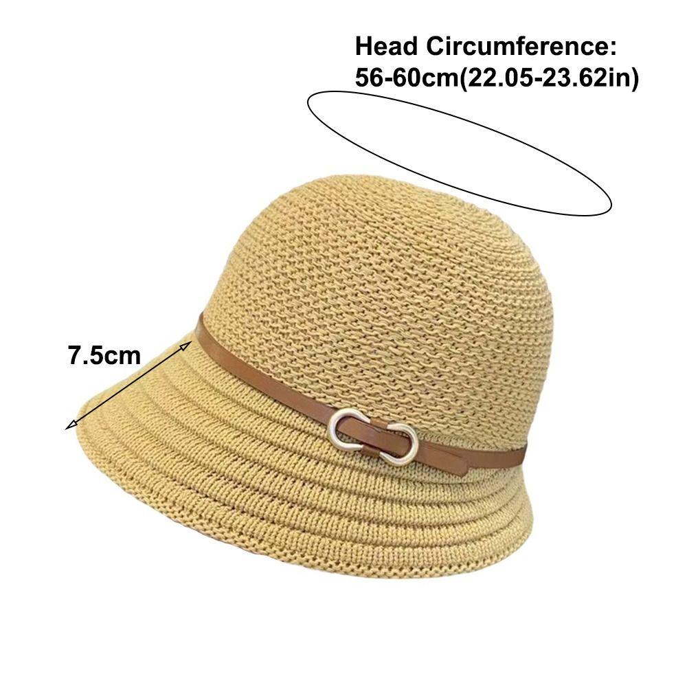 Fashion Wide Brim Straw Bucket Hat Breathable Lightweight Sun Hat Uv Protection Beach Hat Outdoor