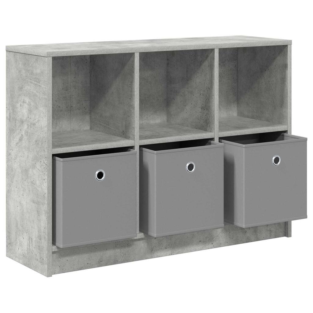 Sideboard with Drawers Concrete Grey 88.5 x 27.5 x 63.5 cm