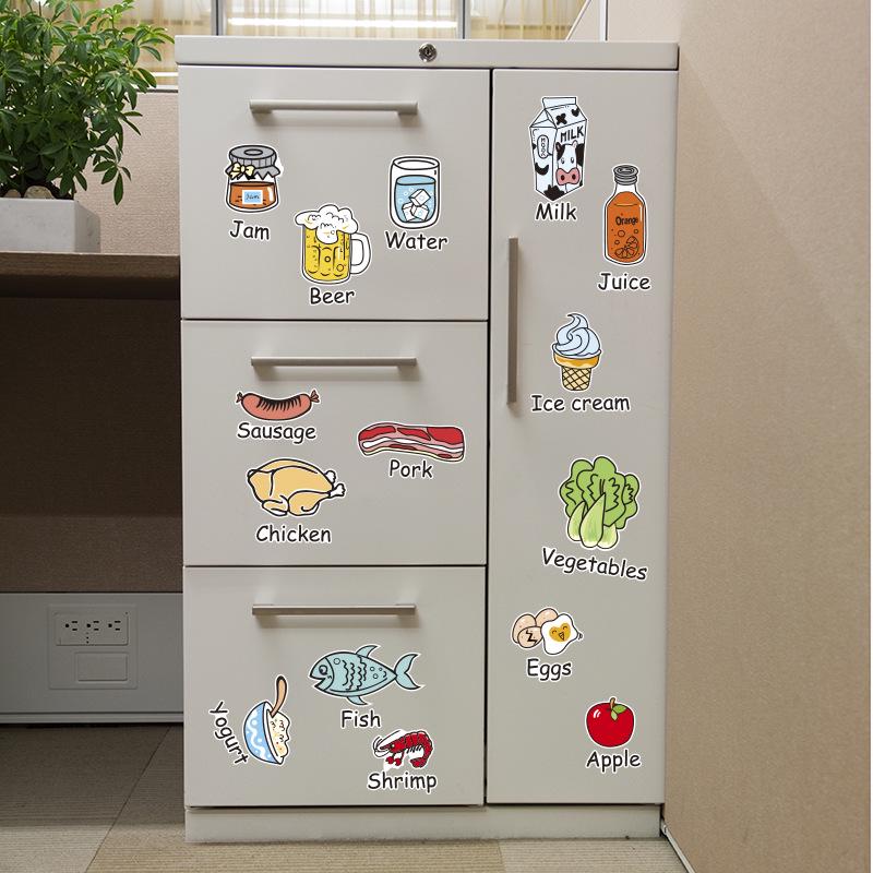 Creative Refrigerator Stickers Kitchen Cabinet Door Stickers Removable Wallpaper Wall Decorative