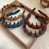 Autumn and winter retro Maillard wool woven headband headband high cranial top temperament hair accessories women