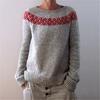 Multicolor Round Neck Knit Sweater with Sheep Pattern