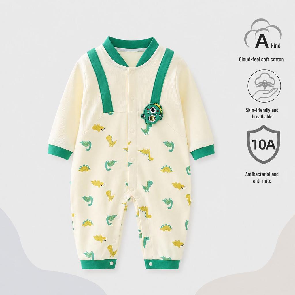 Spring & Autumn Class A Pure Cotton Newborn Baby Rompers for Crawling and Outings