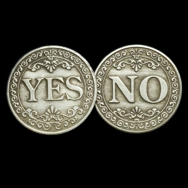 

Replica YES NO Coin Floral Ornament, Silvery Grey Copper Commemorative Challenge Coin for Collectors Souvenir светло-серый