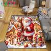 Christmas Santa Claus Carpet Living Room Bedroom Carpet Balcony Bathroom Non-slip Door Mat Photography Props Birthday Gift