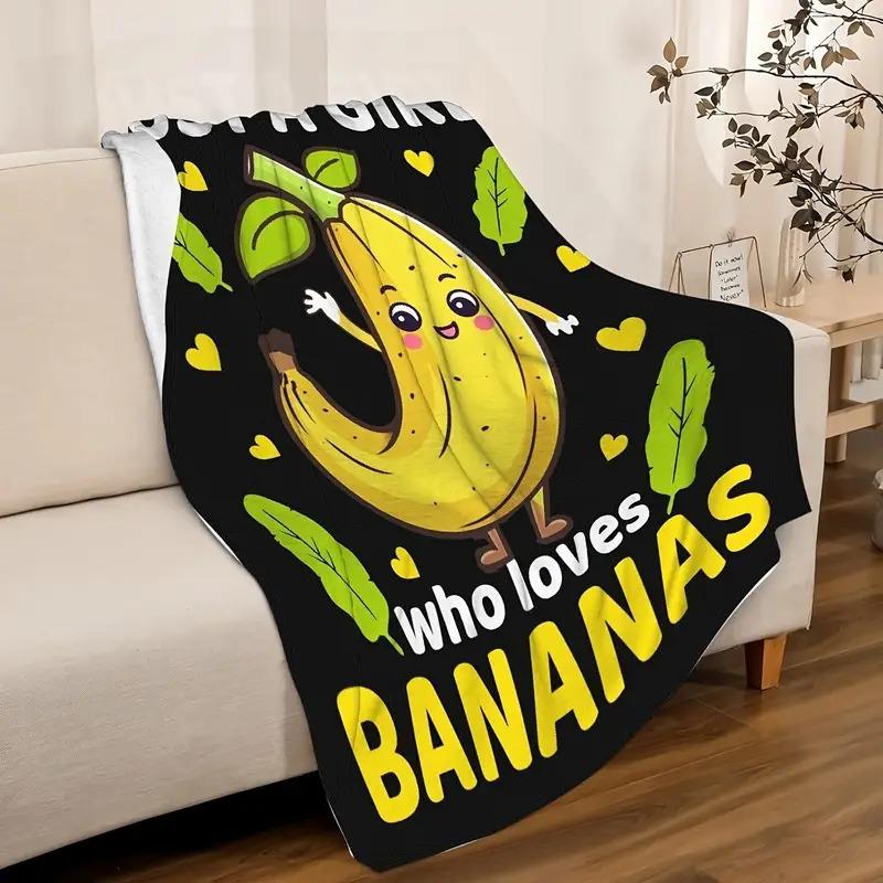 Coperta Stampata con Banane Carine per Divano Letto Viaggio Campeggio Soggiorno Ufficio Coperta Condizionata per Tutte le Stagioni Regali