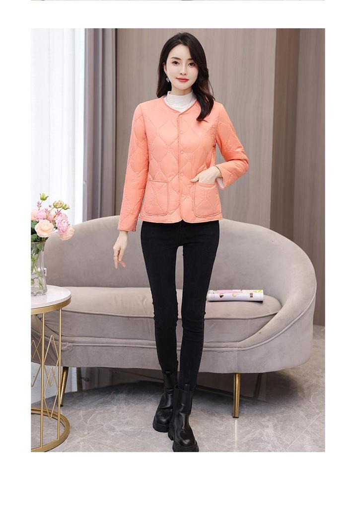 Women's Slim Fit Velvet Lined Cotton Jacket - Warm, Lightweight Inner Layer for Autumn and Winter