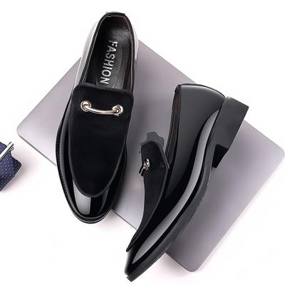 Pánské společenské boty Černé Luxusní Pánské Formální Kožené Boty Nazouvací Lakovaná Kůže Business Casual Boty Mokasíny Velká Velikost Zapatos