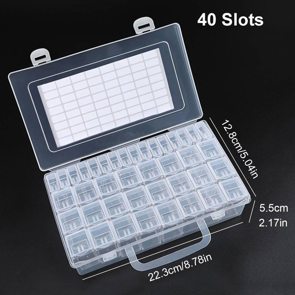 

1 Set 64 Grid Diamond Painting Storage Container Diamond Embroidery Beads Jewelry Organizer Box for Bedroom Dressing Room DIY слоновая кость