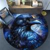 Blue Raven Round Area Rug,Carpet Rug for Living Room Bedroom Sofa Playroom Decor,Non-slip Floor Mat