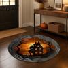 Indoor Holiday Theme Rug Halloween Round Area Rug, 3D Optical Illusion Doormat for Living Room, Scary Floor Mat Non Slip Absorbent Mat, Washable