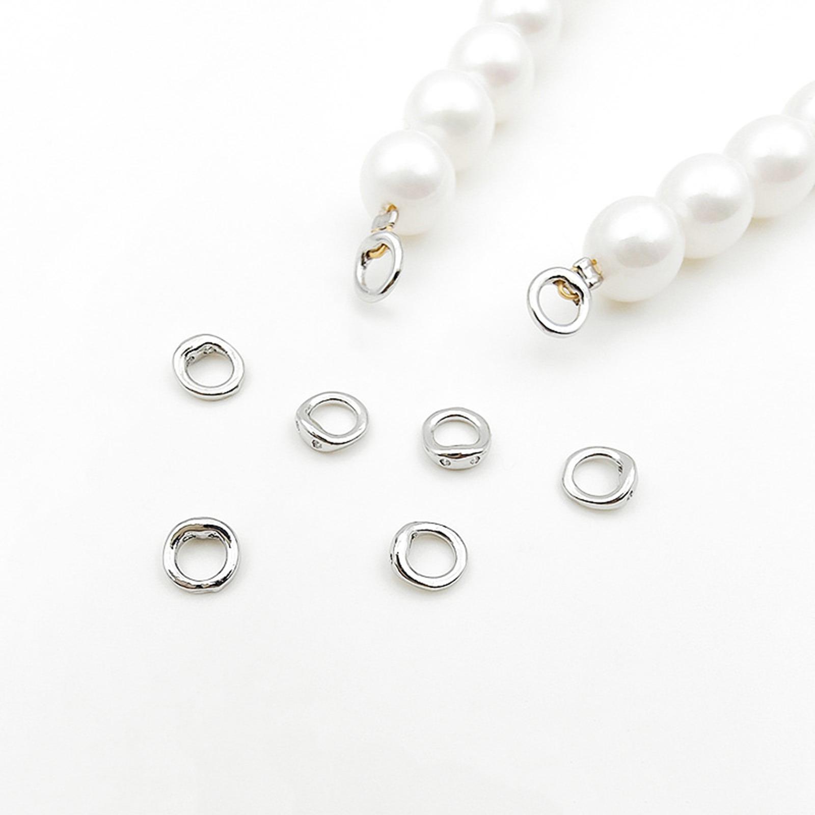 

10pcs/20pcs Brass End Bead Tip Double Hole Connector Rings End Caps For Necklace Bracelet Jewelry Making Accessory 5.5mm Dia. 10 pcs