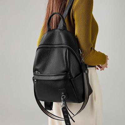 Genuine Leather Ladies' Backpack Top-tier Cowhide Backpack Trendy Crossbody Single-shoulder Bag for Women