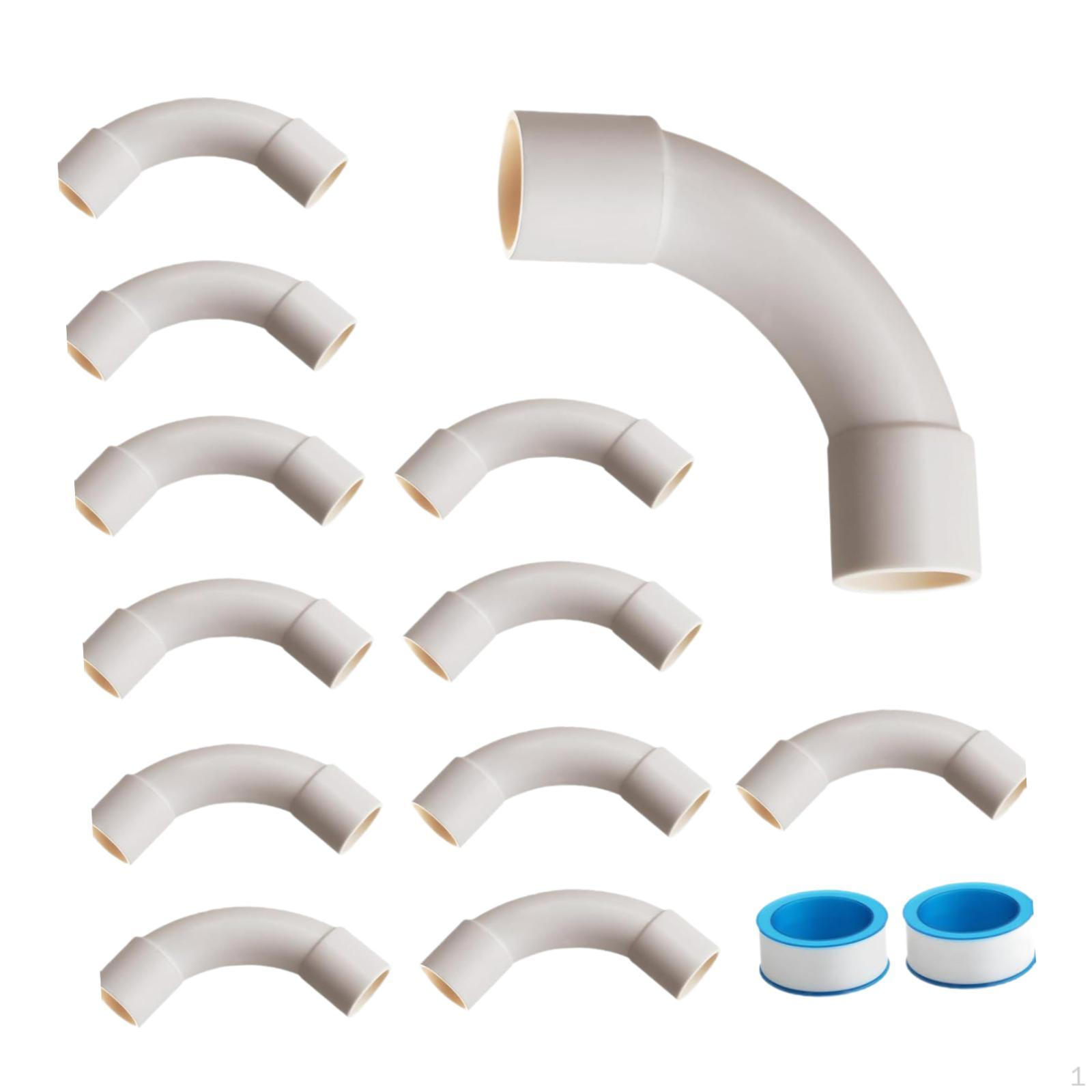 

12 Pieces Elbow Conduit Fittings with 2 Seal Tapes Effective Heavy Duty Tube Corner Connectors for