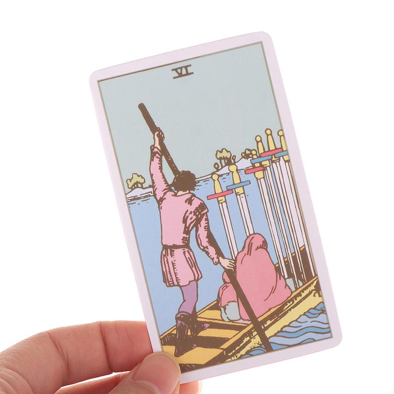 Pink Border Tarot Card Deck With Guidebook 78Pcs English Version Family Gathering Divination Deck Board Game Cards Desktop Toy