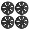 4PCS Wheel Hub Cap Matte Black High Strength Textured Design Replacement for Tesla Model Y 2020‑2023