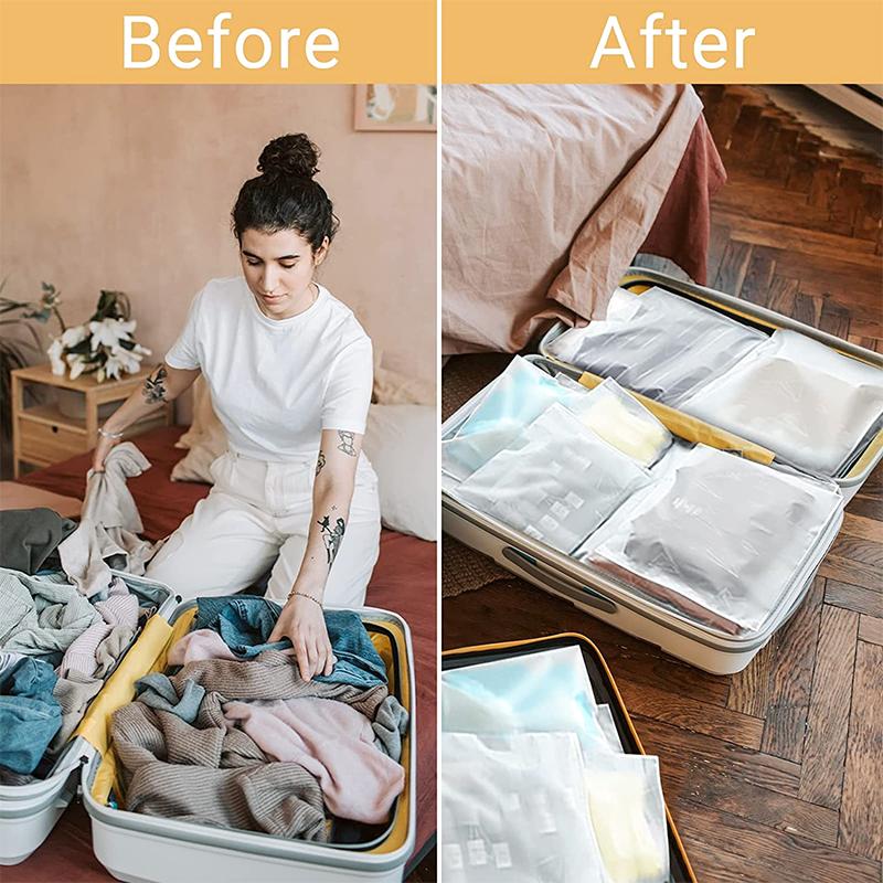 10PC Travel For T-Shirts Shirts and Documents Clothing Storage Bag Frosted Ziplock Bags