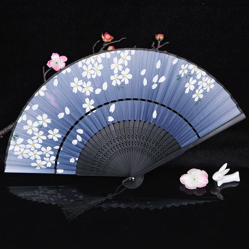 Chiński styl Retro Składany wachlarz Lato Wachlarz ręczny dla kobiet Wachlarz na imprezę do tańca Starożytny gruby, ale luźno tkany jedwab abanicos para boda