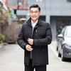Middle-aged and elderly men's hooded cotton jacket thickened warmth and cold resistance to high-quality fabrics comfortable loose fashion down jacket